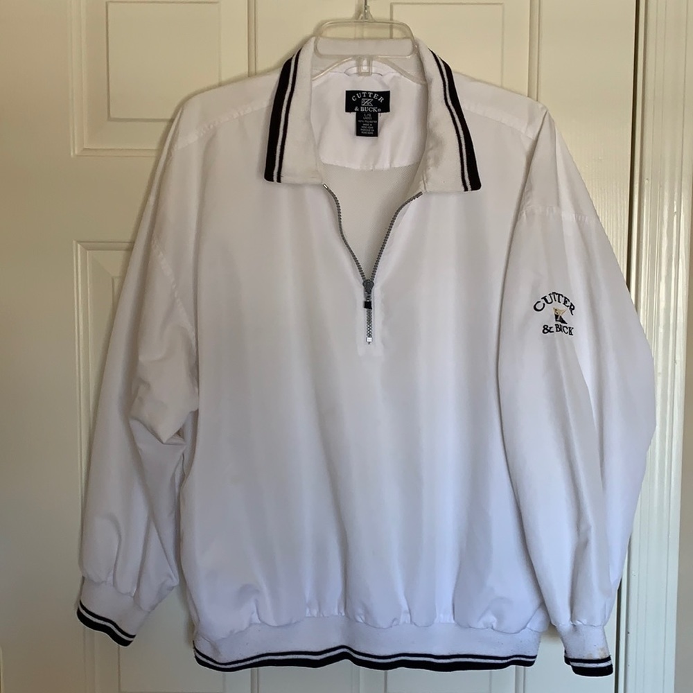 Cutter and buck white golf jacket L (14)